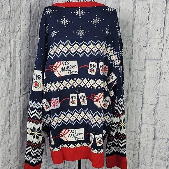 MILLER BREWING COMPANY Men's Christmas Sweater Size XXL - Picture 7 of 8